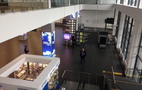 Зона досмотра на входе в Аэропорт Жуковский (Раменское), Москва